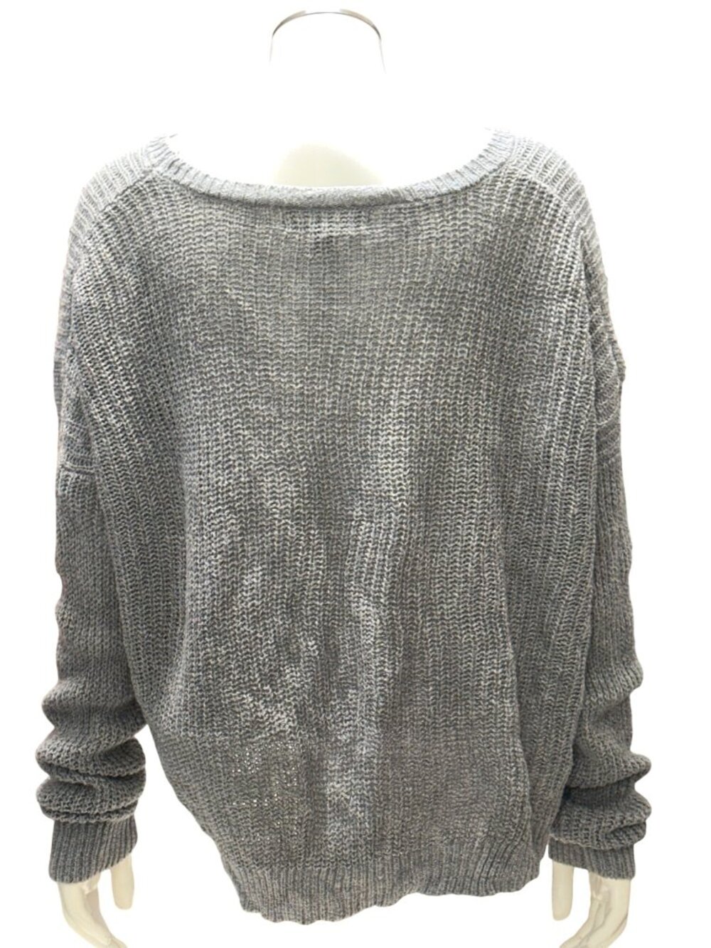 Forever 21 Medium Gray Sweater Marled Knit Slouchy Relaxed Cozy Grunge Core Chic - Picture 4 of 10